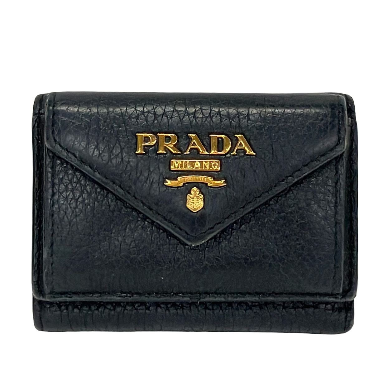 PRADA(プラダ) 3つ折り財布 - 黒 レザー