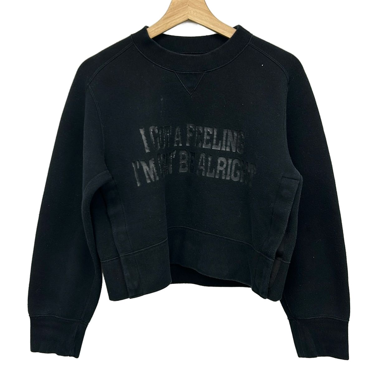 Sacai(サカイ) トレーナー サイズ1 S レディース スポンジスウェットプルオーバー 23-06634 黒 長袖/ショート丈