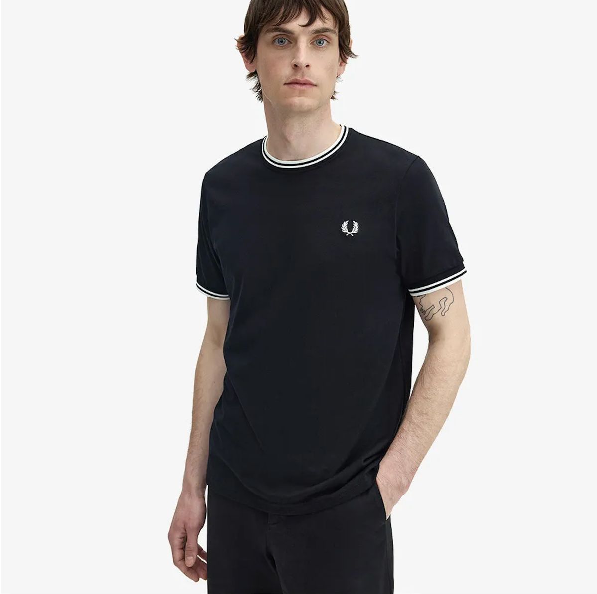 (100) メンズ フレッドペリー ツインチップ Tシャツ 半袖Tシャツ ショートスリーブ