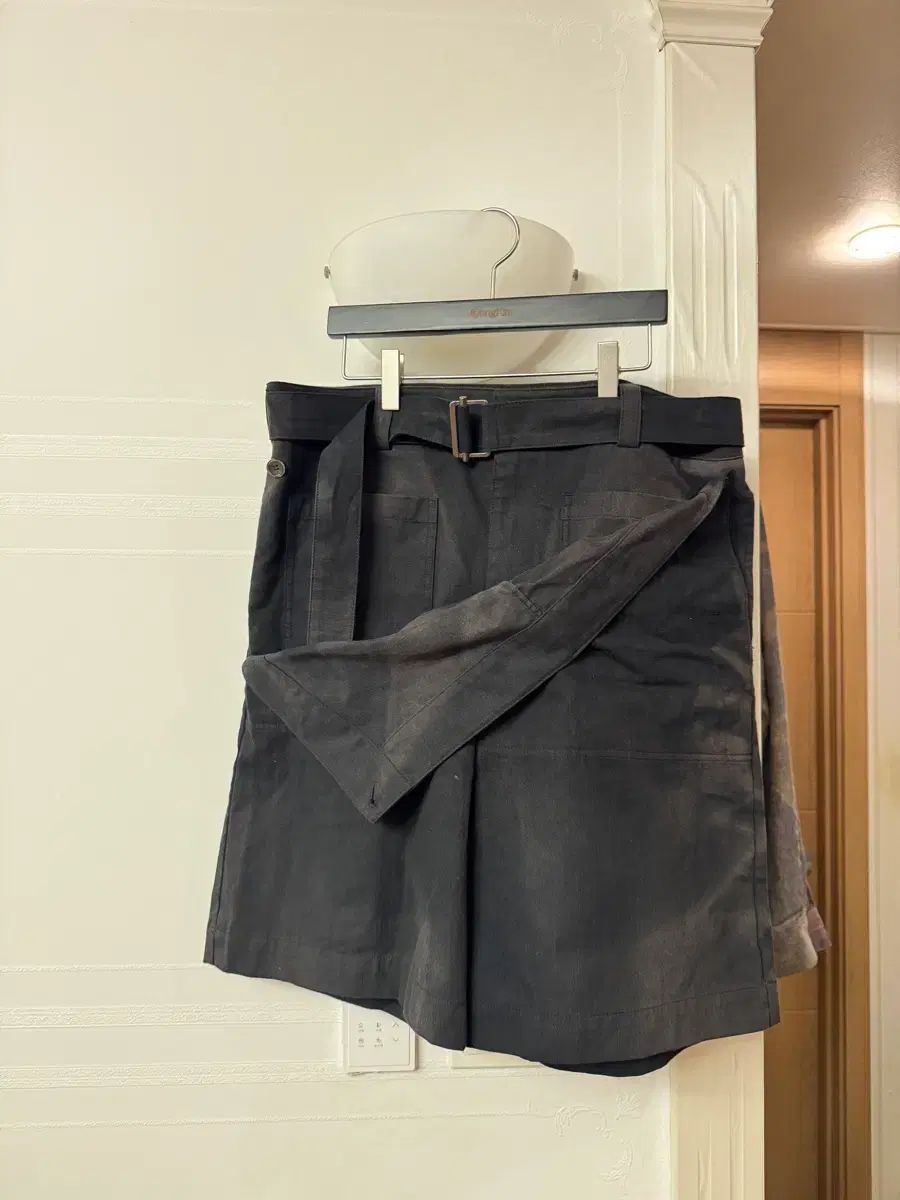 ジヨンキム 25SS ダブル フロント ショーツ ブラック