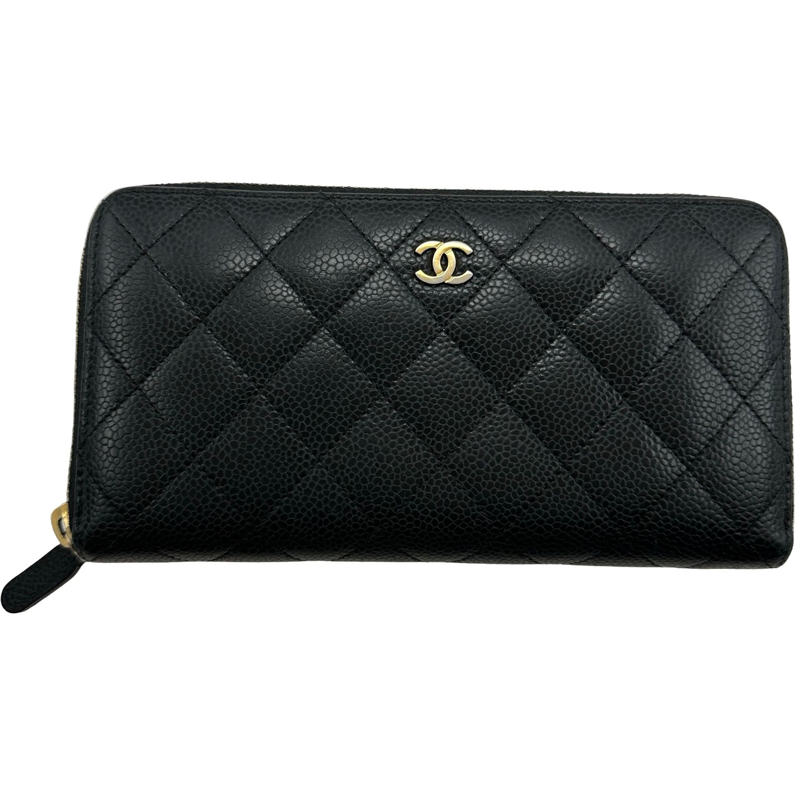シャネル CHANEL マトラッセロングジップウォレット A50097 20番台 ブラック ゴールド金具 キャビア レディース 長財布 シャネル CHANEL マトラッセロングジップウォレット A50097 20番台