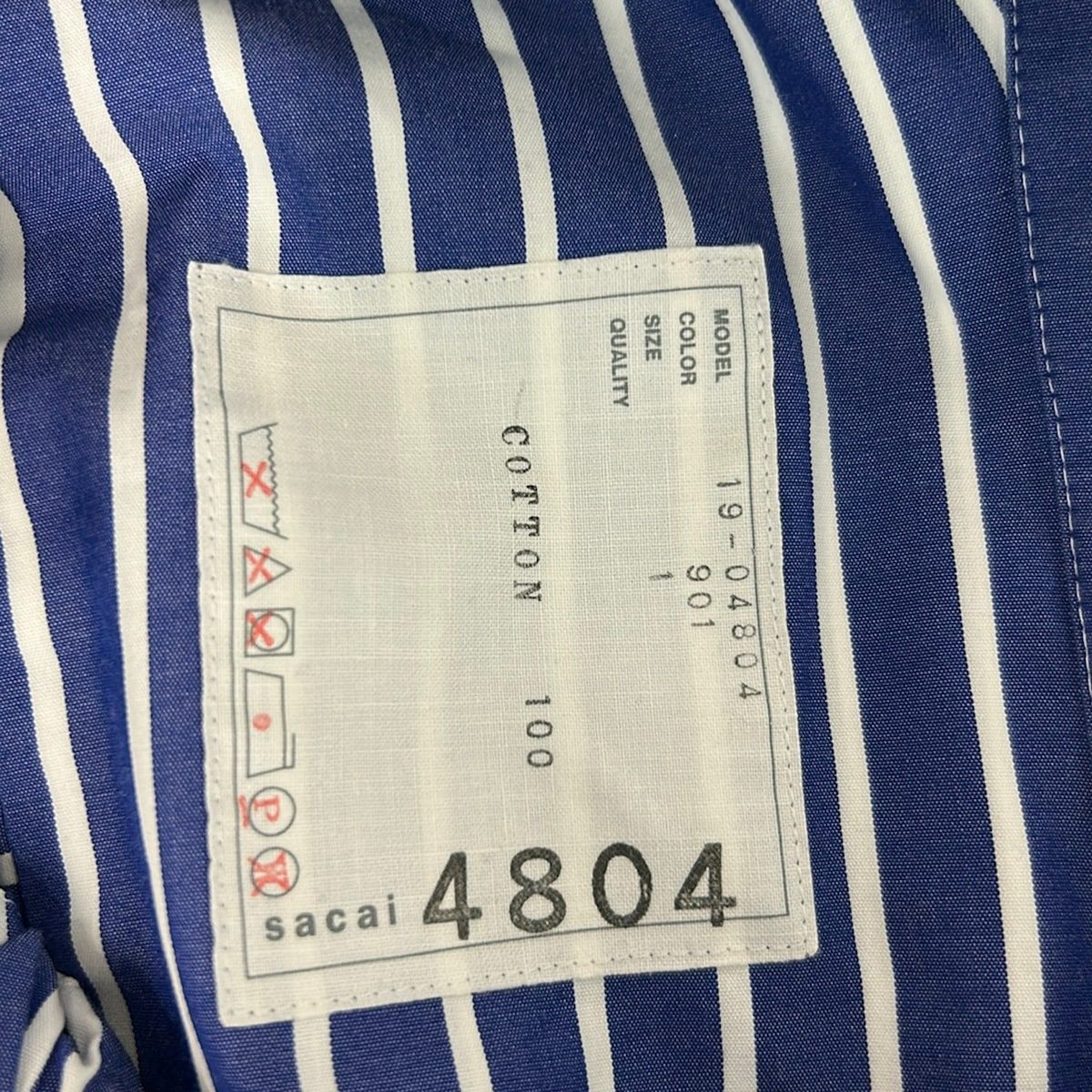 Sacai(サカイ) ワンピース サイズ1 S レディース - 19-04804 ネイビー 