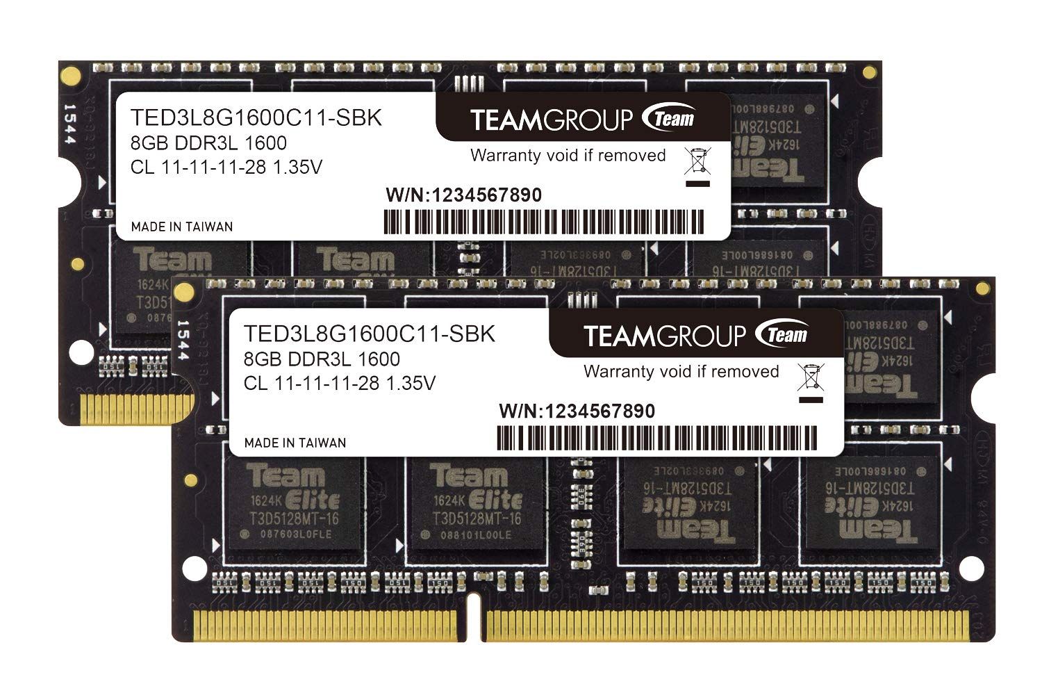 TEAMGROUP (旧称 Team) ノートPC用メモリ DDR3L 1600MHz 16GB (8GBx2枚) SODIMM PC3L-12800 CL11 1.35V(低電圧)【TEAMジャパン 国内正規品・メーカー無期限保証】TED3L16G ...