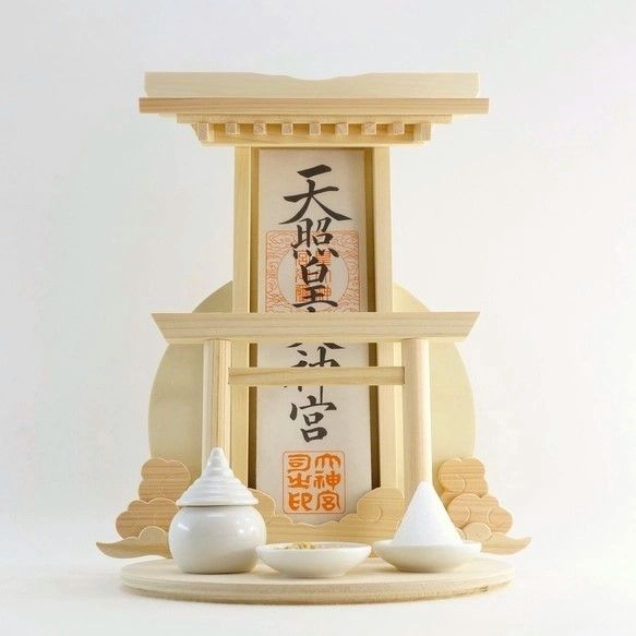 神棚《太陽》神具３点セット　壁掛け可　お札立て　御札立て