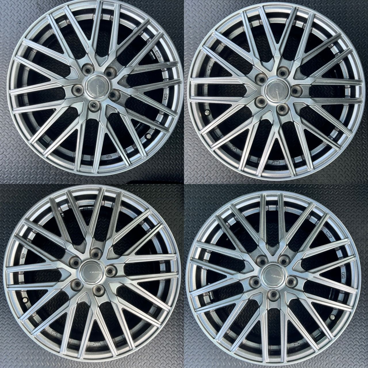 4本セット】GRASS 16インチ アルミホイール 16×6.5J +48 PCD100 5穴 
