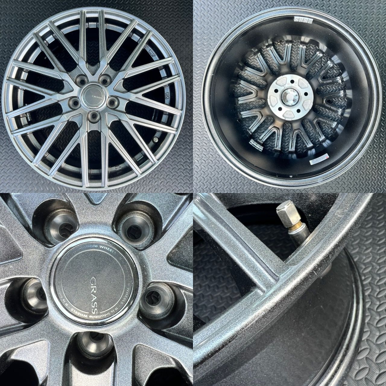 4本セット】GRASS 16インチ アルミホイール 16×6.5J +48 PCD100 5穴 