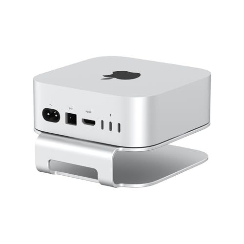 Qwiizlab アルミニウムスタンド Mac Mini M4 M4 Pro 2024用 傷防止 滑り止め 過熱防止 丈夫で頑丈 (シルバー)ma 3ee06891