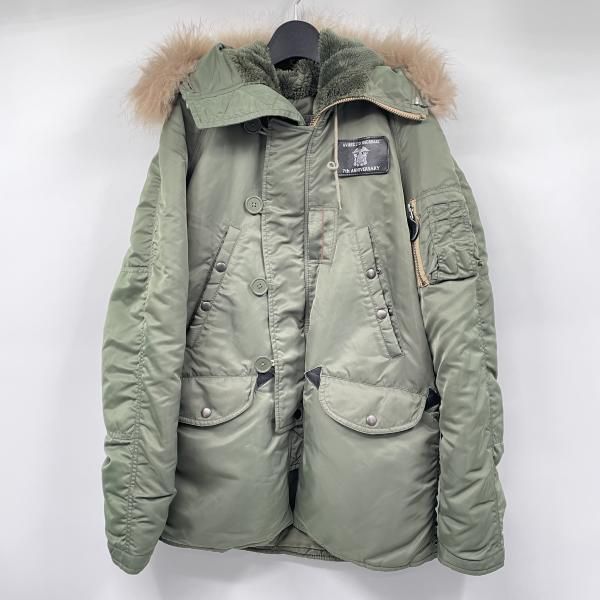 【中古】AVIREX 7th ANNIVERSARY フライトジャケット サイズL 6172096 カーキ アヴィレックス[17]