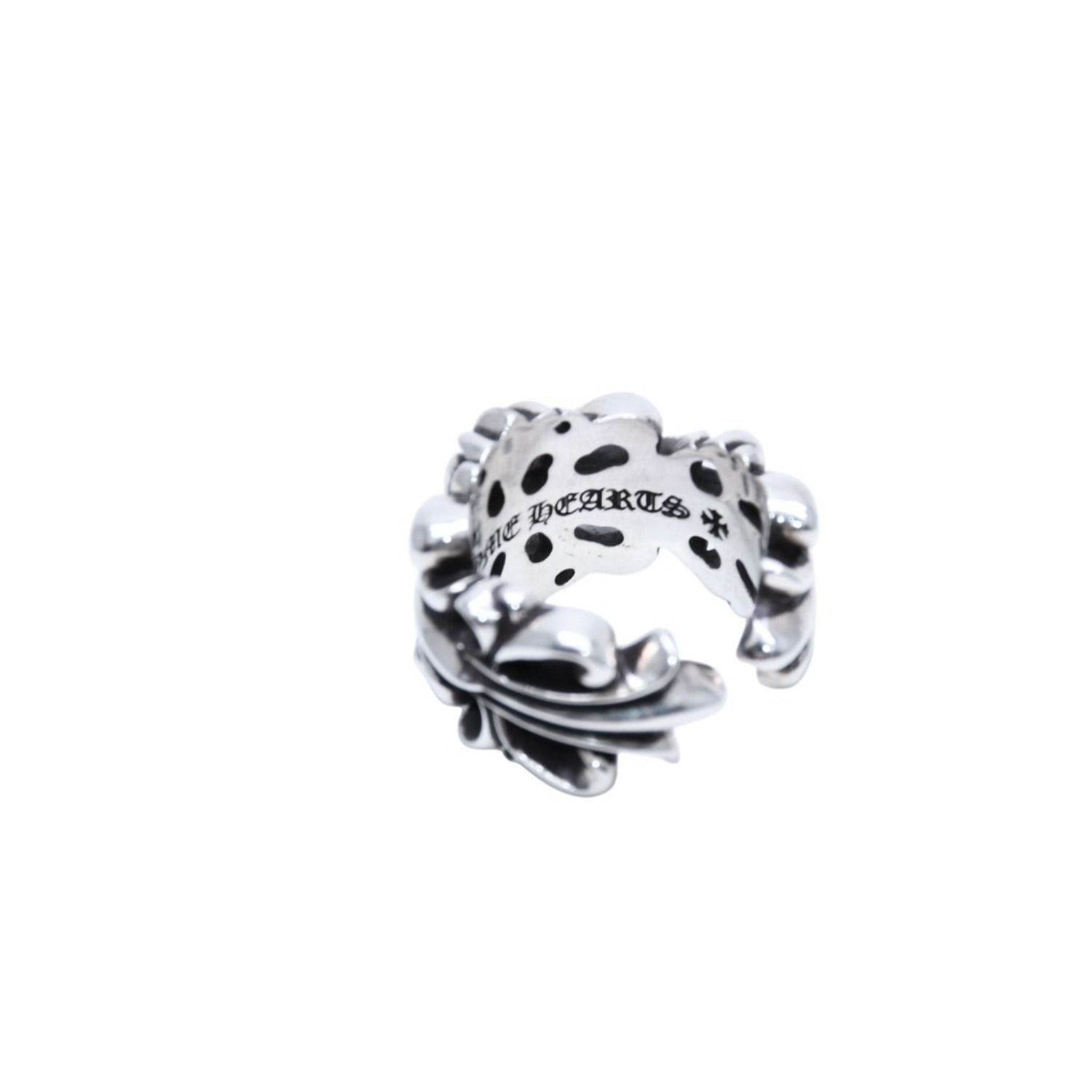 極美品 CHROME HEARTS ダブルフローラルクロスリング 13.43g 12号