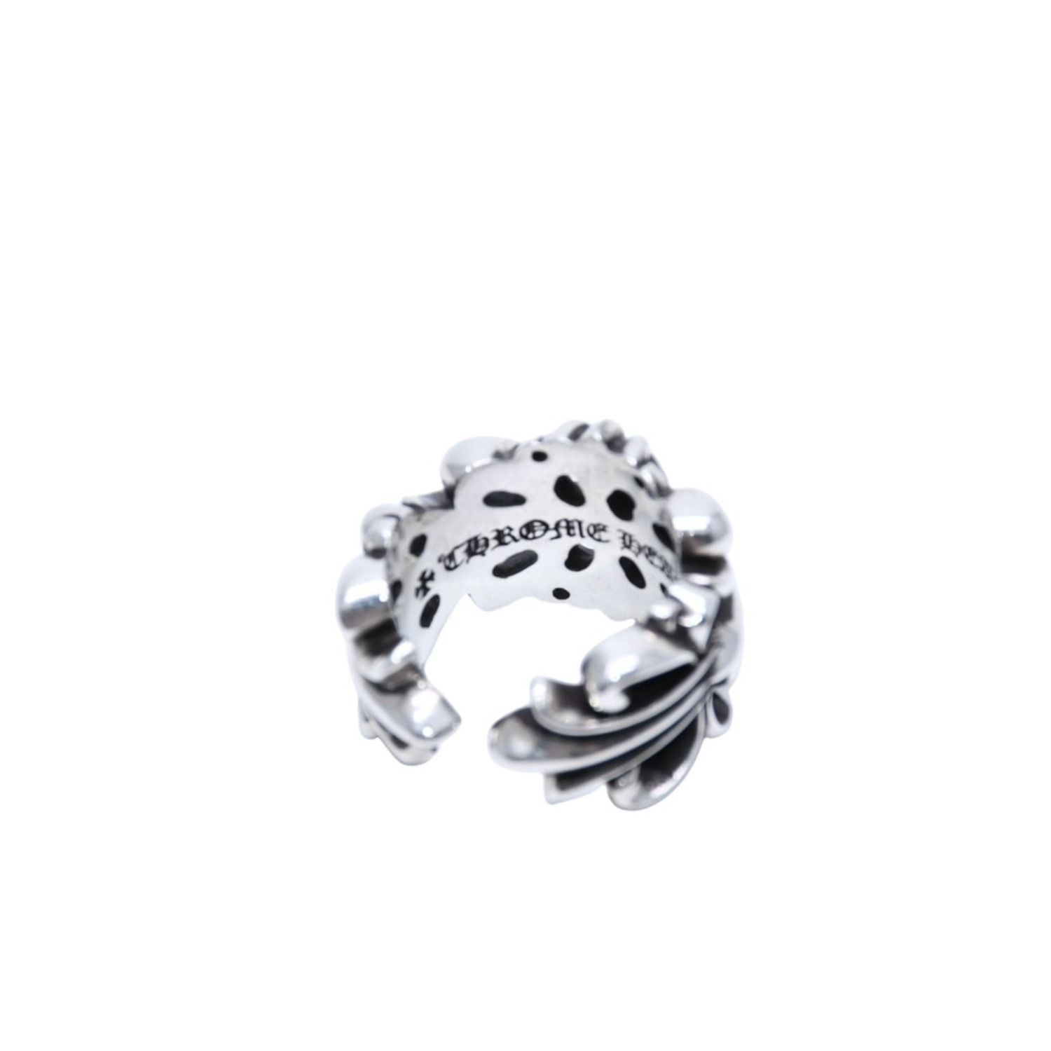 極美品 CHROME HEARTS ダブルフローラルクロスリング 13.43g 12号 
