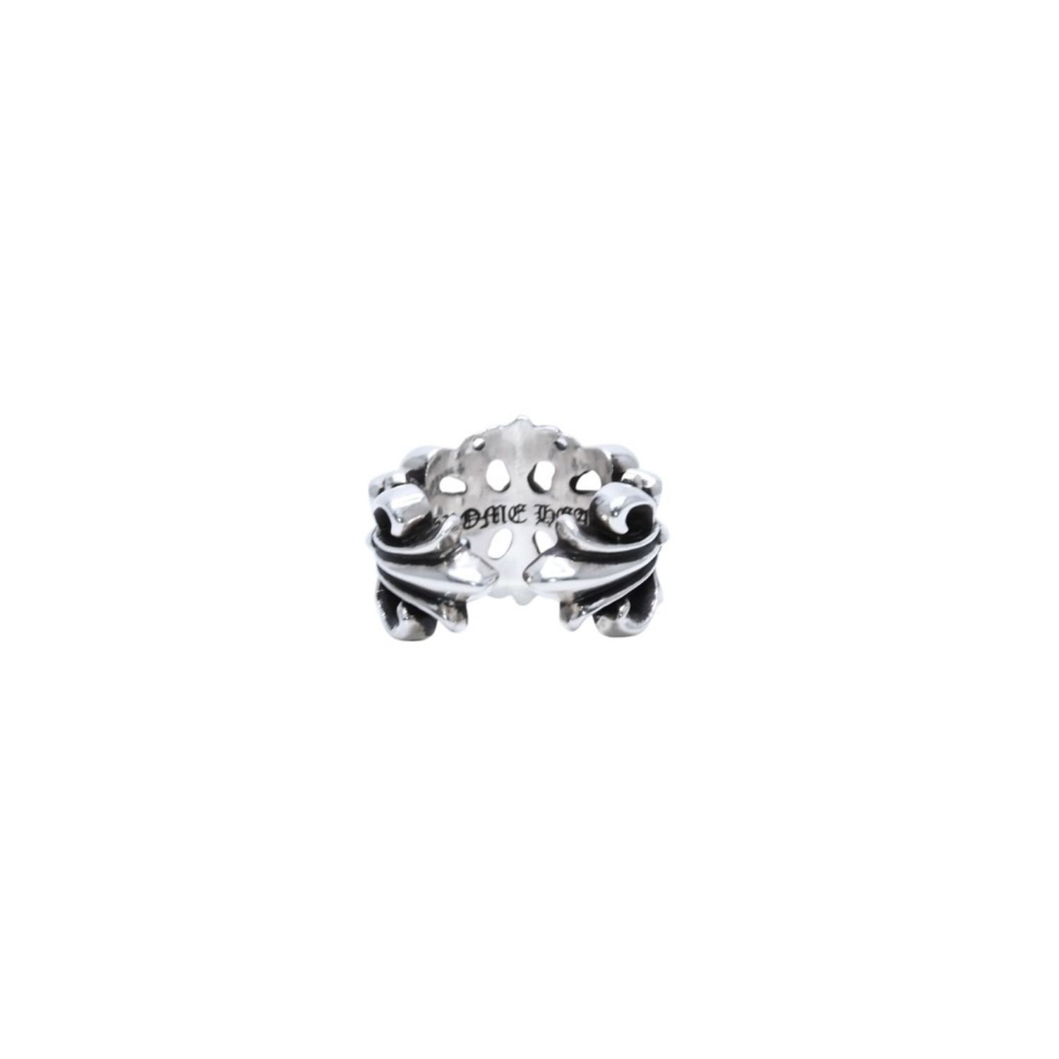 極美品 CHROME HEARTS ダブルフローラルクロスリング 13.43g 12号