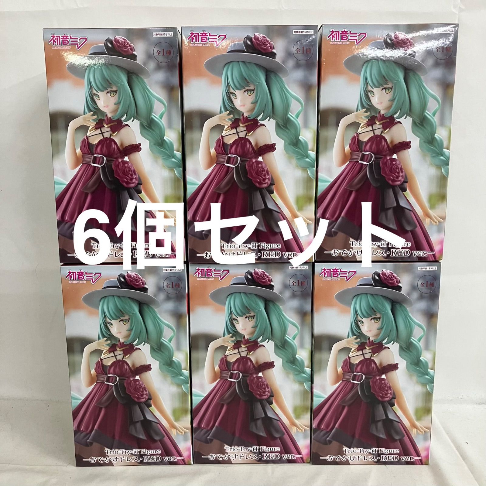 未開封 初音ミク Trio-Try-iT Figure 初音ミク おでかけドレス・RED ver. フィギュア 6個セット SF5279 c107