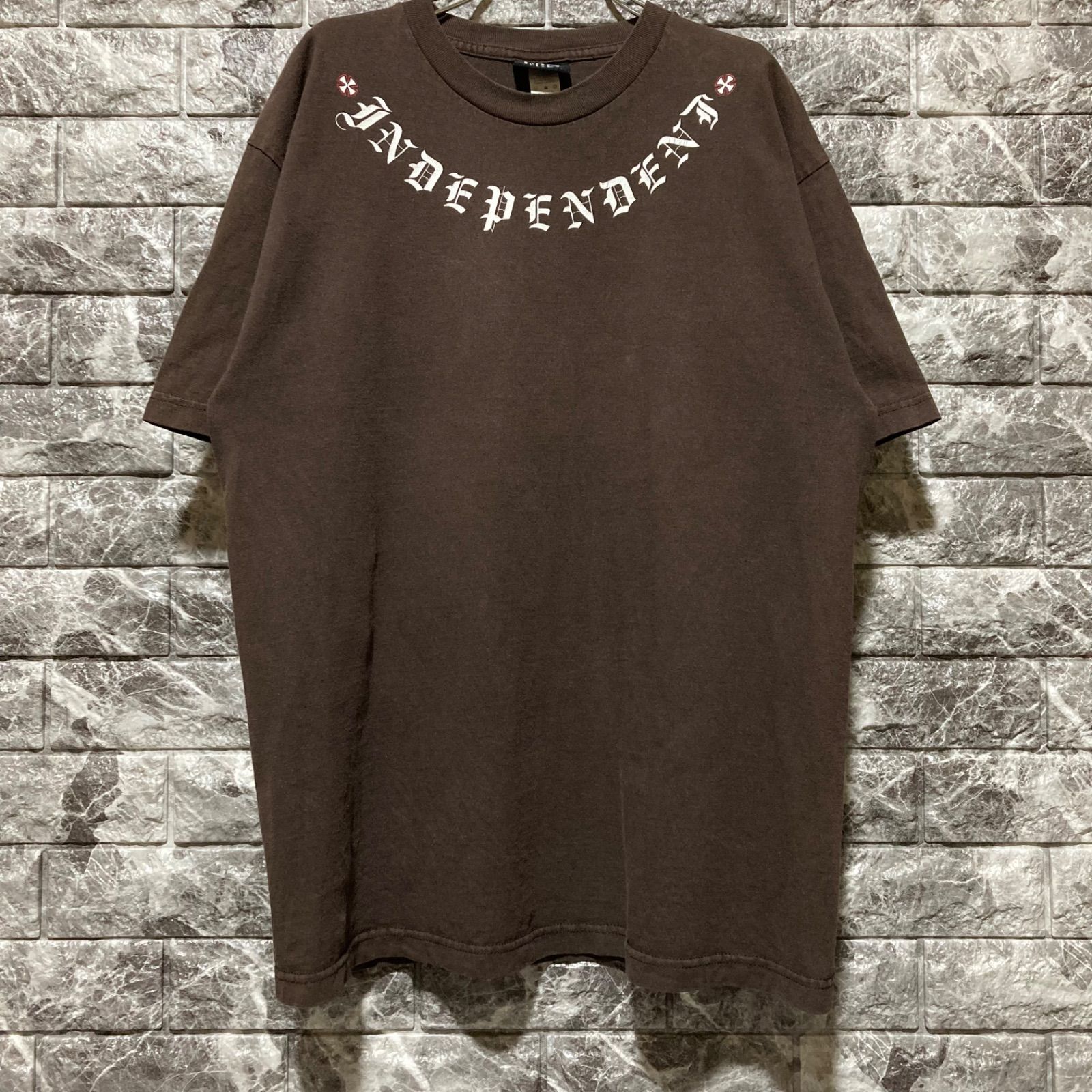 INDEPENDENT Tシャツ L インディペンデント アイアンクロス スケーター ブラウン