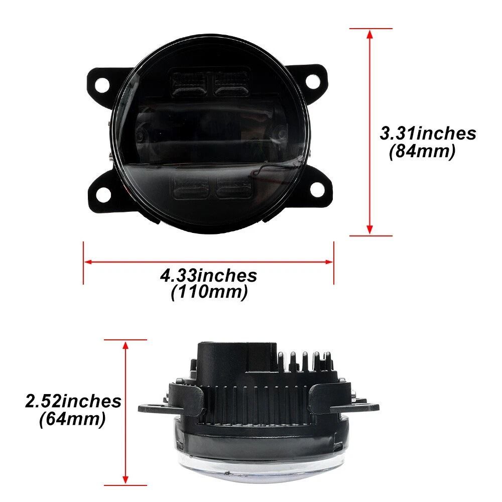送料込み！3.5インチ LEDフォグランプ 12V 24V 汎用タイプ デイライト ウインカー 一体型 車検対応 ホワイト／アンバー #LEDフォグ #車用品