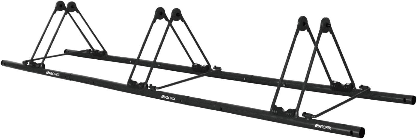 GORIX(ゴリックス) 3台 自転車 スタンド 斜め 強風 転倒防止 斜め置き 3台用 倒れない サイクルスタンド 屋外 電動自転車 収納 サイクルラック GX-319S-3 ブラック@ 26ed797f