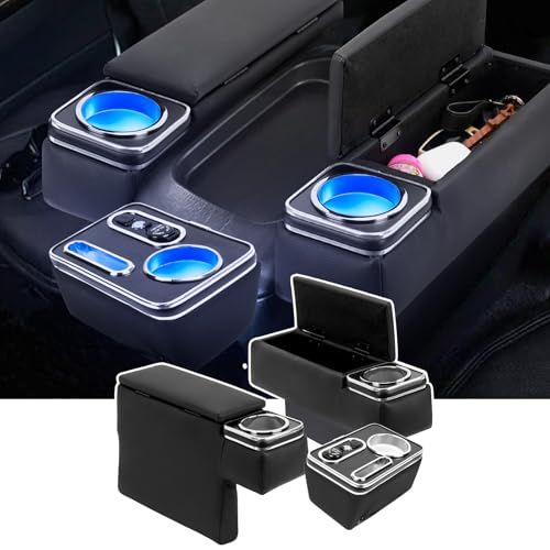 コンソールボックス ハイエース 200系 アームレスト レジアスエース 200系 コンソールボックス 肘置き ブルーled 小物入れ収納ボックス アームレスト PU 落下防止 3個セット H200系 ワイド 標準 1型~8型 GL・スーパーG ecc92d7d