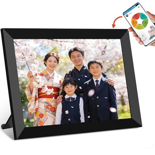 WiFiデジタルフォトフレーム 8インチタッチスクリーン WiFi機能 HD 1280×800解像度 IPS広視野角 SDカードUSBメモリ対応 写真動画音楽再生 スライドショー時計カレンダー アラーム機能 専用アプリ付き ギフトに最適 日本 3b83a465