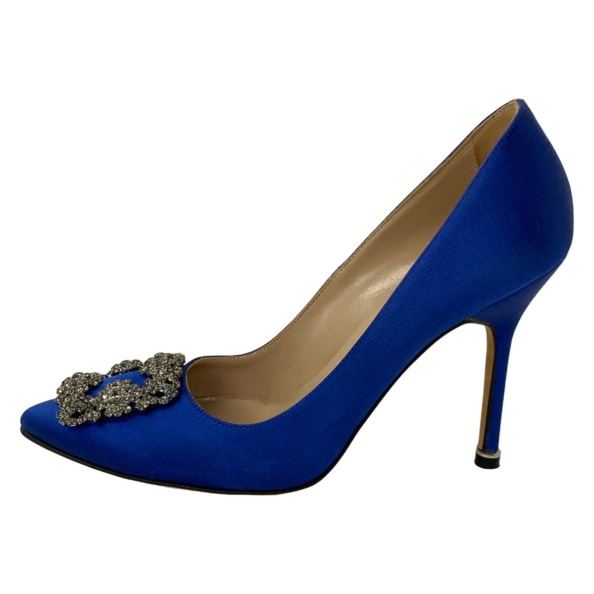 MANOLO BLAHNIK(マノロブラニク) パンプス 37 1/2 レディース ハンギシ ブルー ビジュー