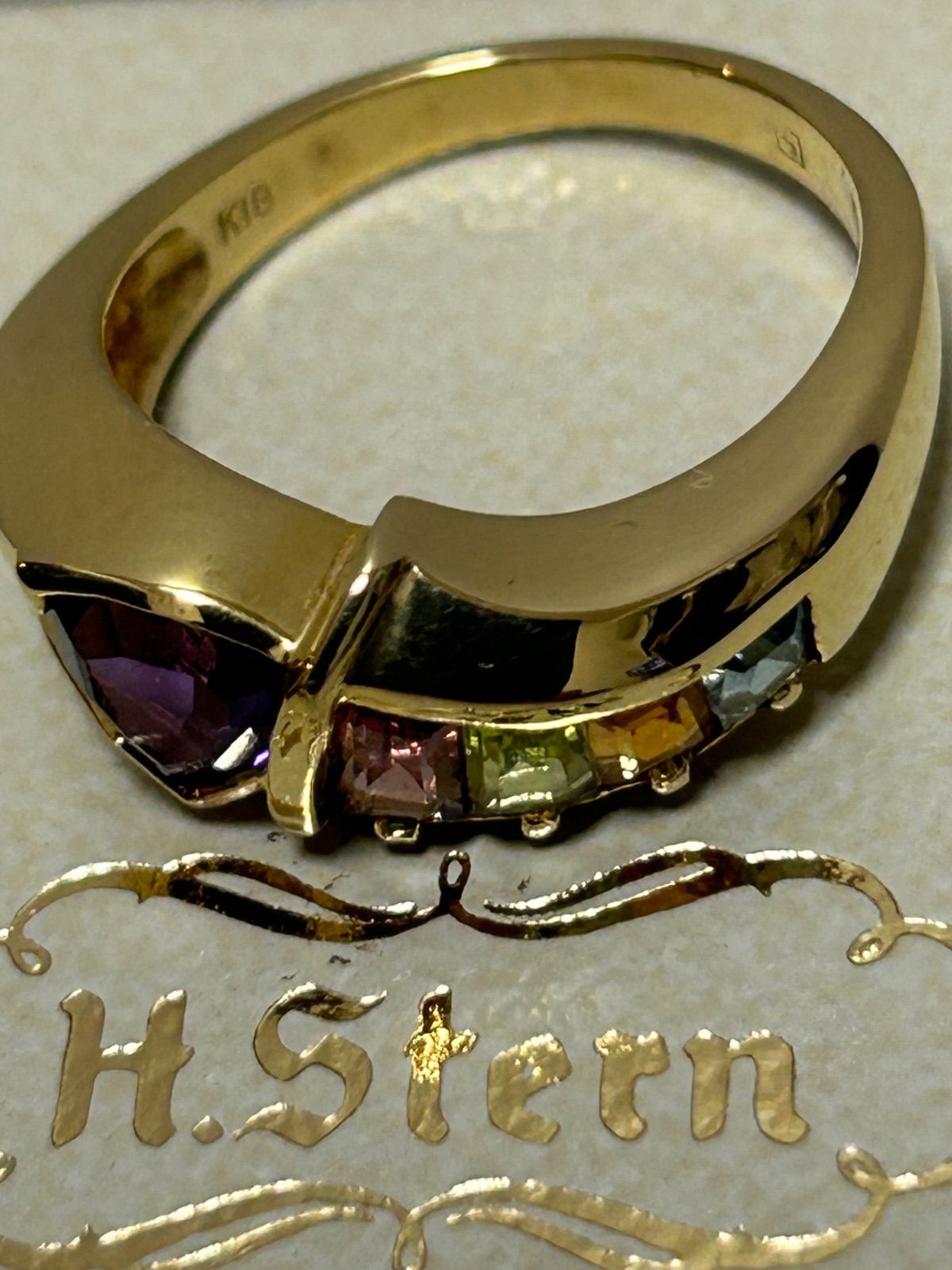 ハリウッドセレブ御用達高級宝飾H.Stern K18刻印ゴールドリング13号美品