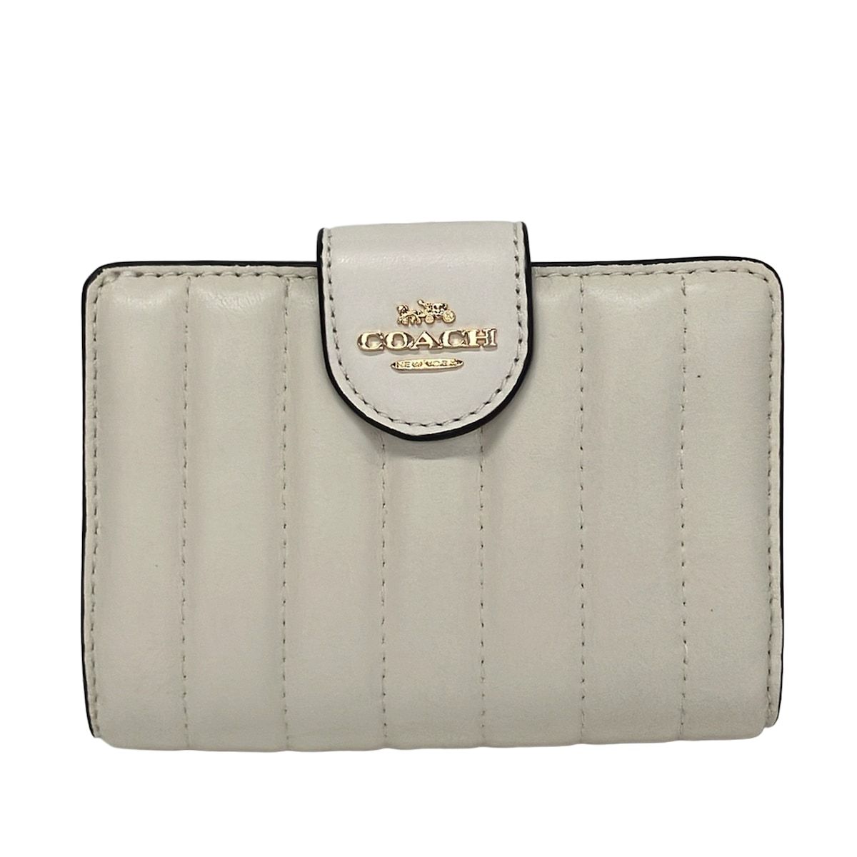 COACH(コーチ) 2つ折り財布 - C3454 アイボリー キルティング レザー