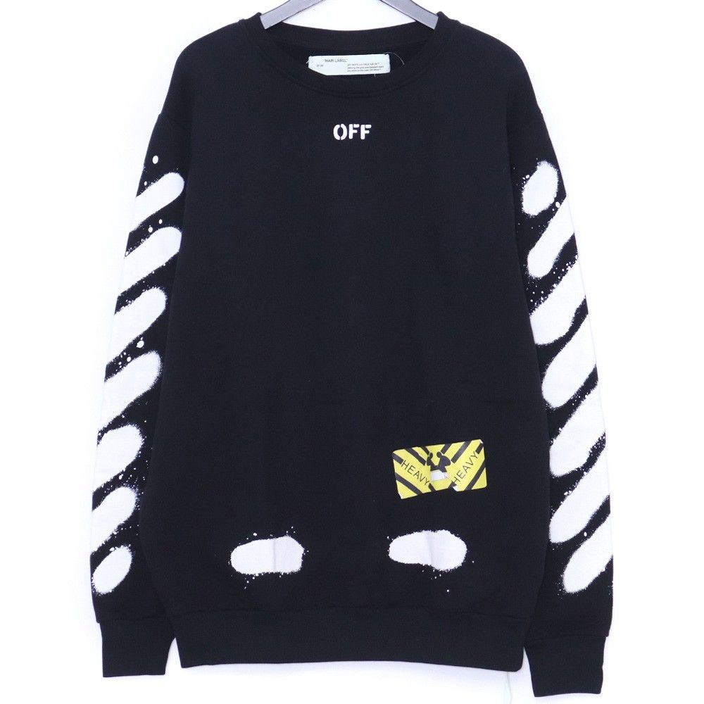 OFF-WHITE スプレーペイントスウェットトレーナー Lサイズ ブラック