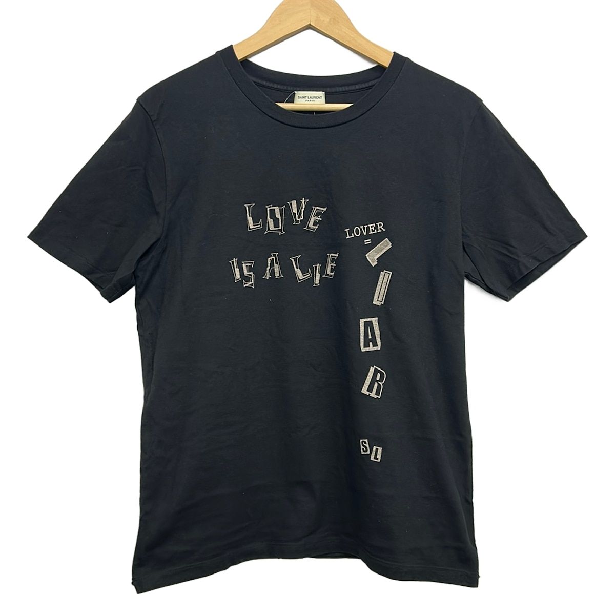 SAINT LAURENT PARIS(サンローランパリ) 半袖Tシャツ サイズS レディース美品 - 529609 黒 クルーネック 7,360円