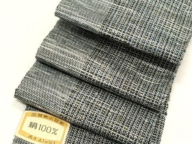 平和屋着物●男性　角帯　宝来織　縞　正絹　逸品　未使用　CABG2960dy