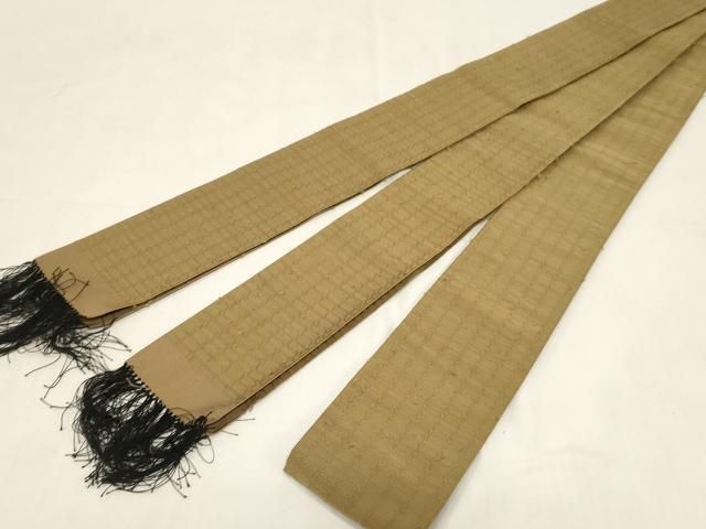 平和屋着物○男性 両面 角帯 紬地 縞 正絹 逸品 CABG2991dy