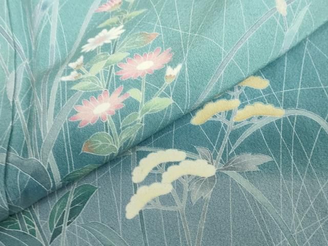 平和屋着物●訪問着　友禅　作家物　草花文　暈し染め　正絹　逸品　DABD9090ud 平和屋着物○訪問着 友禅 作家物 草花文 暈し染め 正絹 逸品
