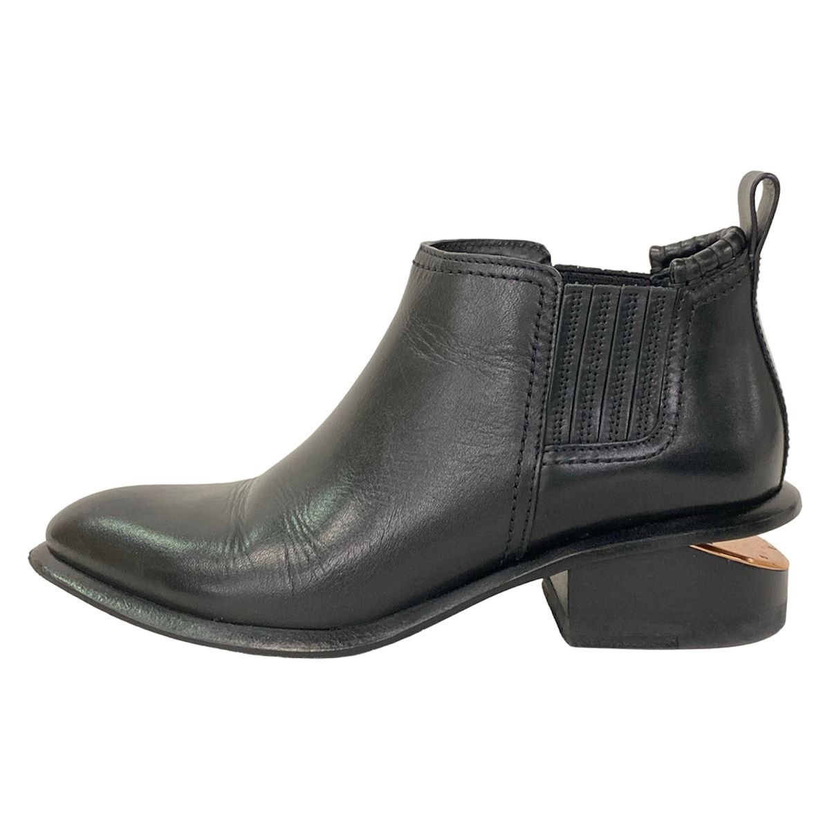 ALEXANDER WANG(アレキサンダーワン) ブーティ 36 レディース - 黒 サイドゴア レザー