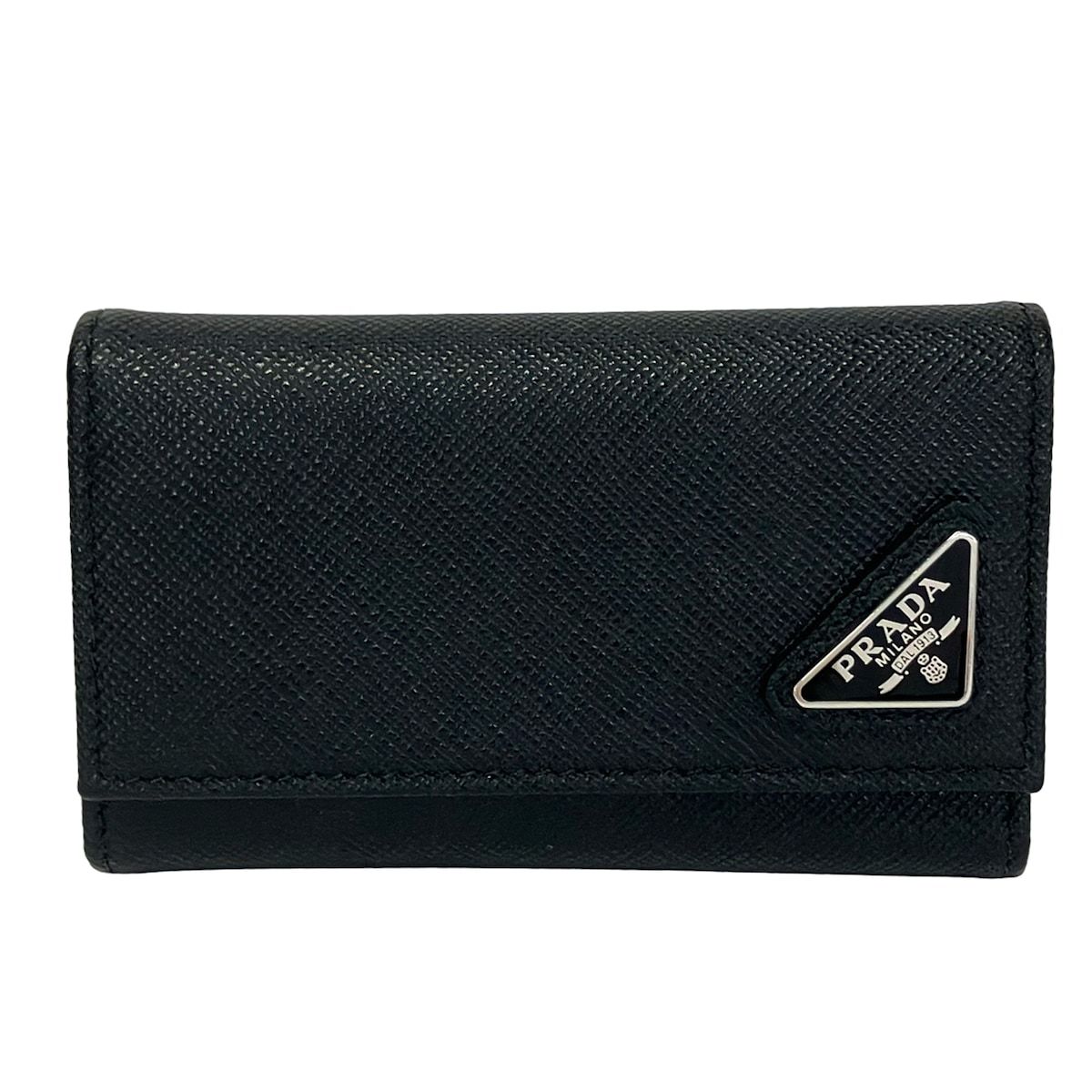 PRADA(プラダ) キーケース - 黒 6連フック レザー