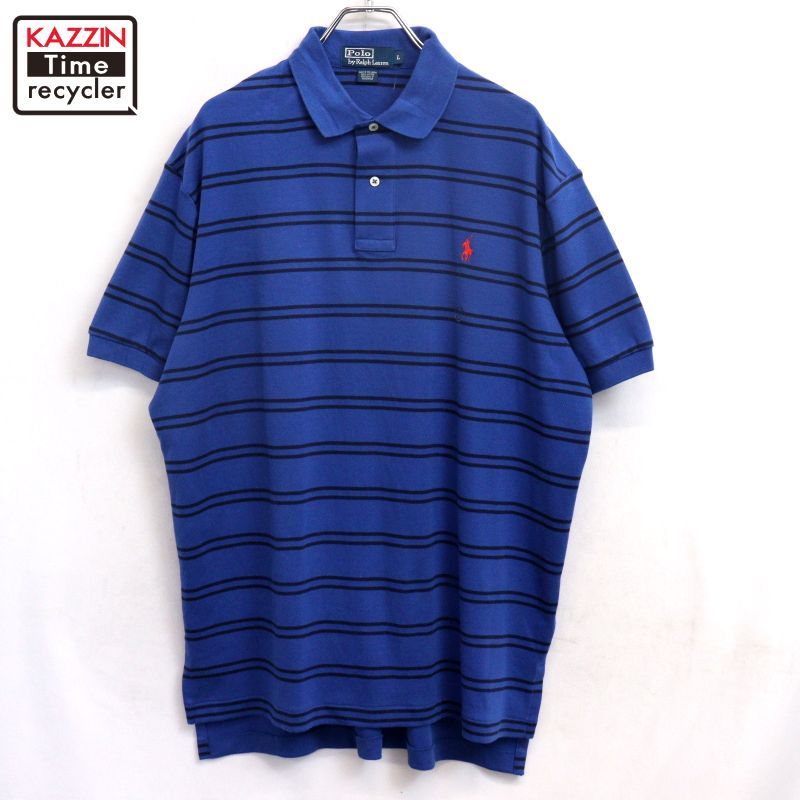 DEADSTOCK 00s RALPH LAUREN ボーダー柄 半袖ポロシャツ メンズ 表記Lサイズ