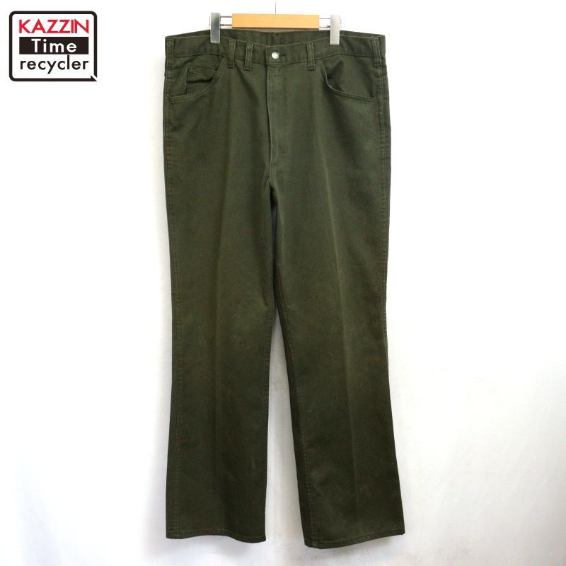70s USA製 vintage OSHKOSH ブーツカット ツイル デニムパンツ メンズ 表記38-32サイズ