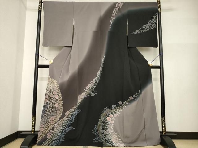 平和屋-こころ店■上質な小紋　辻が花　花蝶文　暈し染め　着丈155cm　裄丈63.5cm　正絹　逸品　未使用　mop3164 楽天市場】平和屋着物○訪問着 駒刺繍 霞藤花文 暈し染め 金彩 正絹
