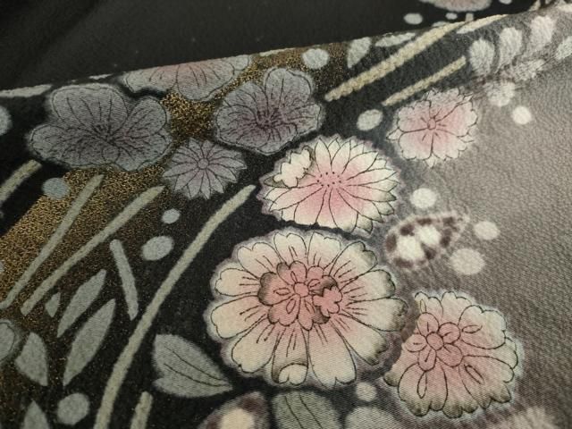 平和屋着物●訪問着　辻が花　舞花文　暈し染め　金彩　正絹　逸品　AABG4051ck 平和屋着物○訪問着 辻が花 舞花文 暈し染め 金彩 正絹 逸品