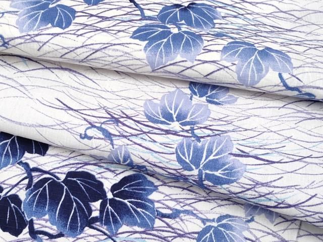 平和屋着物∴夏物　浴衣　綿紅梅　蔦の葉文　綿　逸品　CABF2729tx