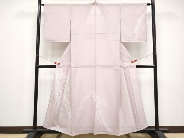 平和屋着物＊夏物　訪問着　絽　枝垂れ花文　銀彩　正絹　逸品　未使用　CABF2706tx