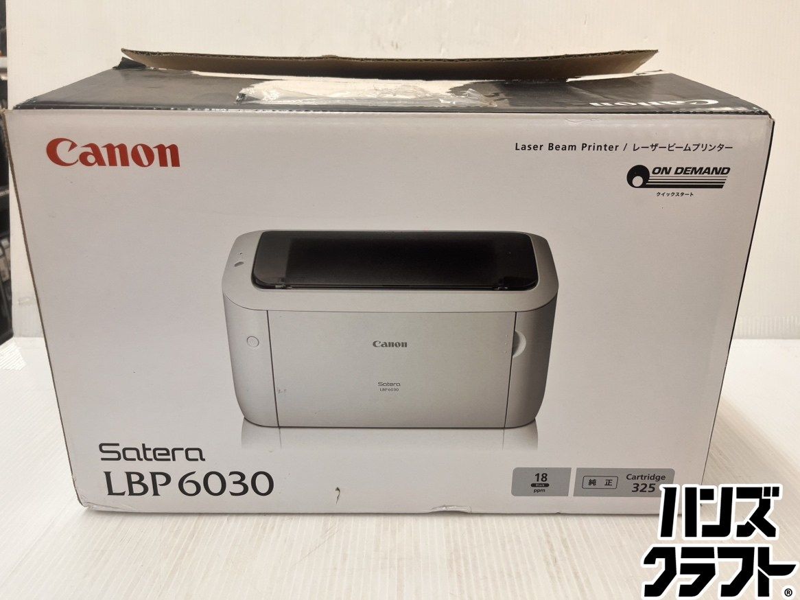 ★キャノン Canon　モノクロレーザープリンター　LBP6030　A4/B5/A5　電源コード 取扱説明書のみ付属　中古品