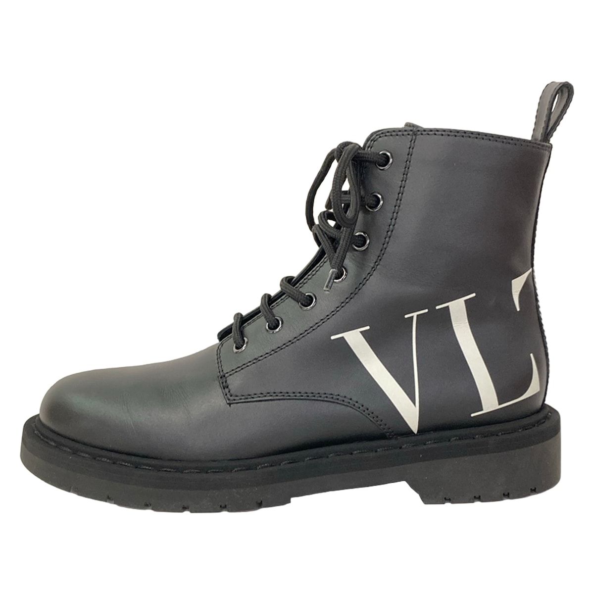 VALENTINOGARAVANI(バレンチノガラバーニ) ショートブーツ 39 1/2 レディース美品 - 黒×白 レースアップ レザー