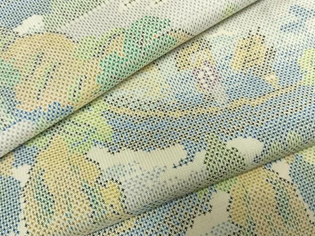 平和屋着物●本場大島紬　白大島　一元7マルキ　風景文　正絹　逸品　AABI1329fy
