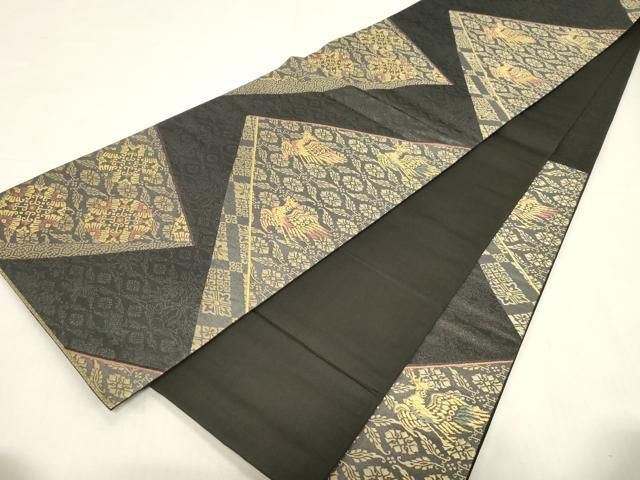 平和屋着物○太鼓柄袋帯 流線美文 金糸 正絹 逸品 CABF6290dy 金糸