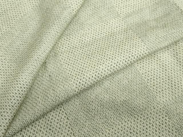 平和屋着物▽白鷹お召　単衣　110亀甲　格子文　正絹　逸品　DABD9736ud