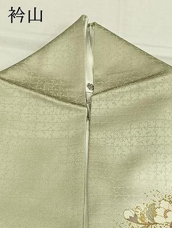 平和屋着物▽訪問着　単衣　扇面花文　暈し染め　金銀彩　正絹　逸品　AABE5643fy 平和屋着物▽訪問着 単衣 扇面花文 暈し染め 金銀彩 正絹 逸品