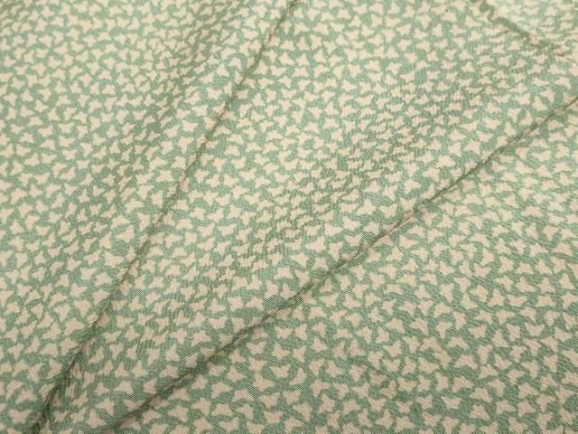 平和屋着物▽江戸小紋　単衣　両面染め　舞蝶文　鬼しぼ縮緬　正絹　逸品　DABD9740ud