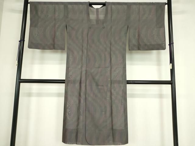 平和屋着物▽道行コート　スリーシーズン　春夏秋　塵除け　紗　霞文　ロング丈　正絹　逸品　DABE4439az