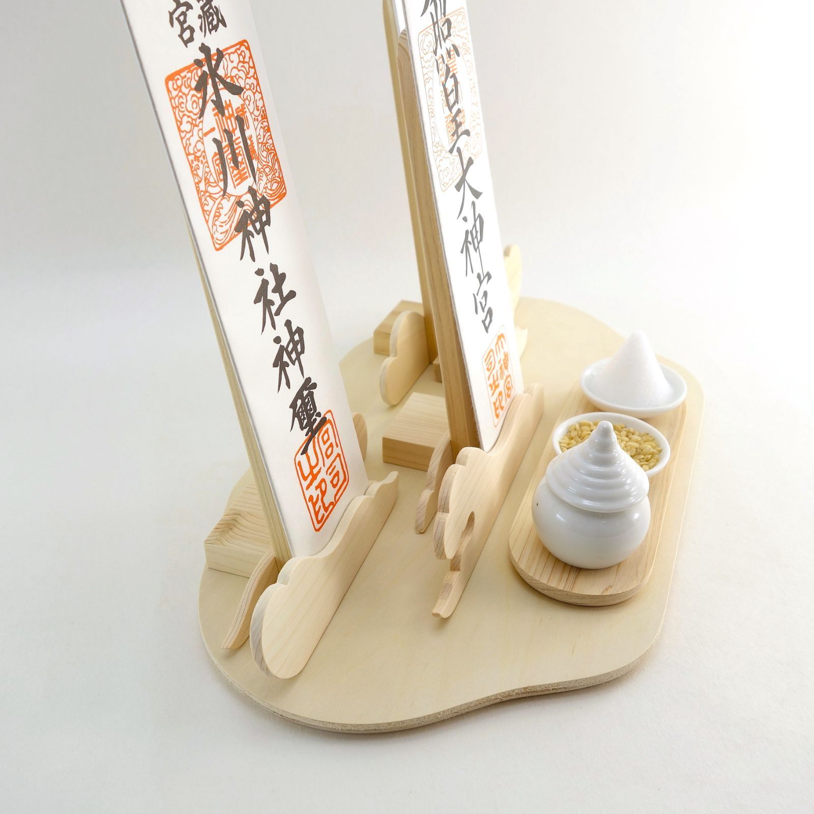 御札立て（みはしら）神具3点セット 置き専用 お札立て 神棚-店舗良い