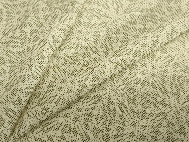 平和屋着物▽上質な紬 単衣 幾何学文様 正絹 逸品 DABD9719ud