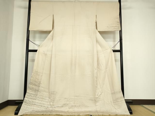 平和屋着物▽訪問着　単衣　霞文　金銀糸　ロング丈　正絹　逸品　DABE4404az