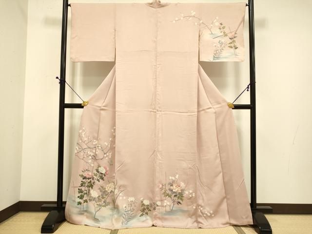 平和屋着物●訪問着　花蝶文　暈し染め　金彩　正絹　逸品　DABE9629du