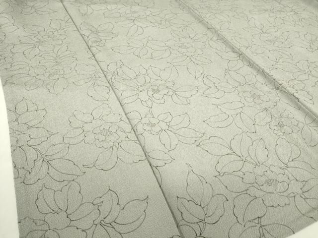 平和屋着物▽上質な小紋　単衣　花尽くし　手描き　鬼しぼ縮緬　正絹　逸品　DABE4370az